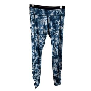 Lululemon speed tight lll sea side silver fox leggings blue & white measure 28"